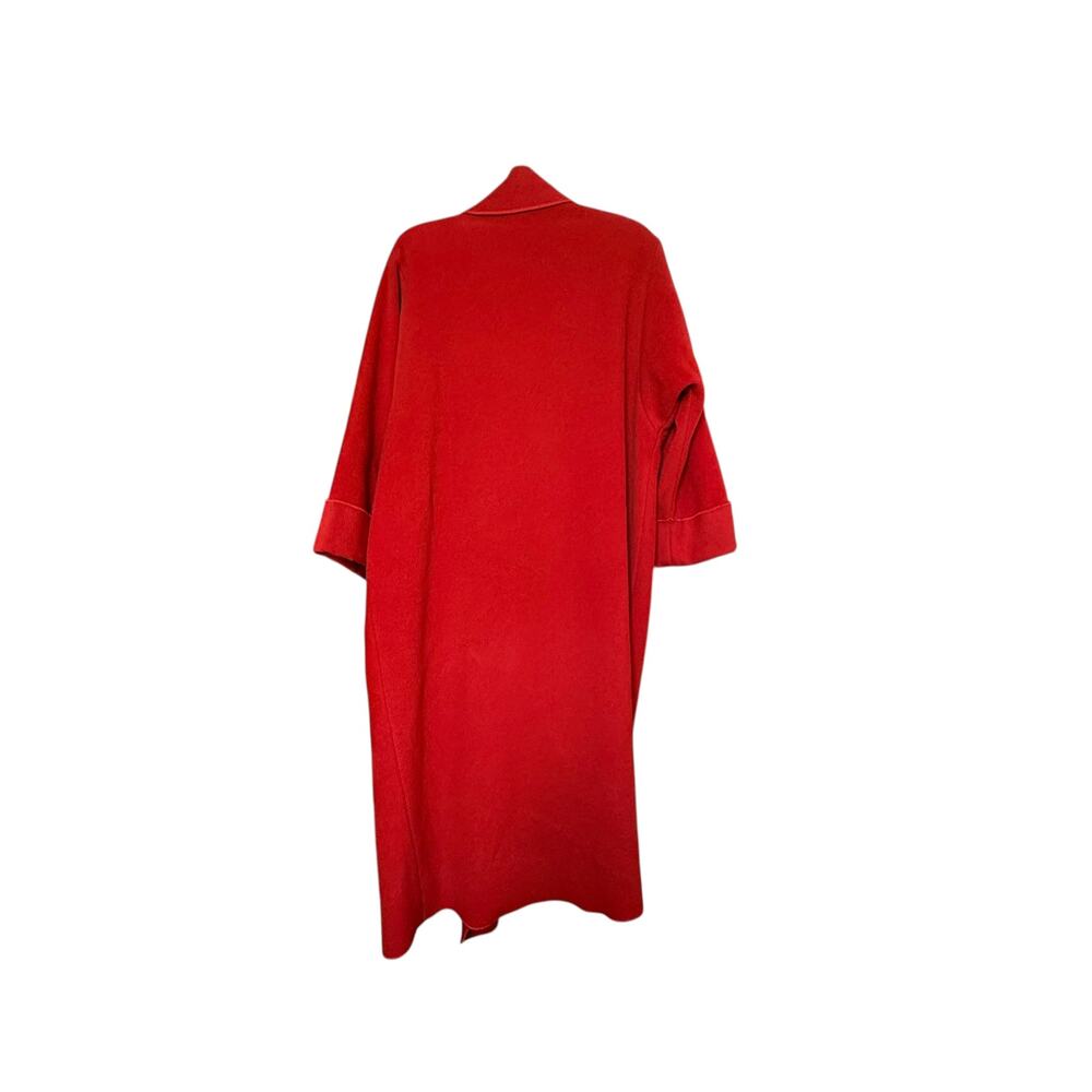 Merle Chicago Vintage 100% Wool Red Wrap Coat XL Women Draped Waterfall Collar - Picture 9 of 14